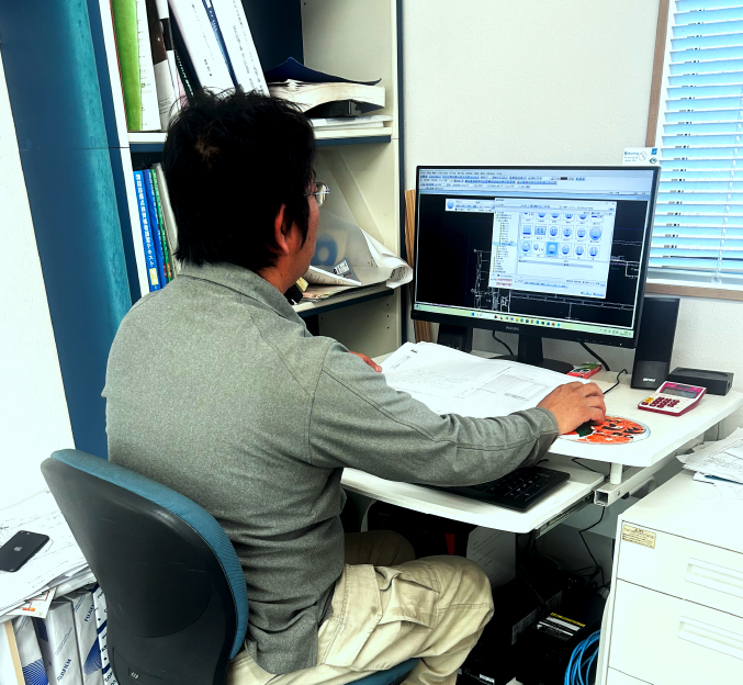 現場の図面作成